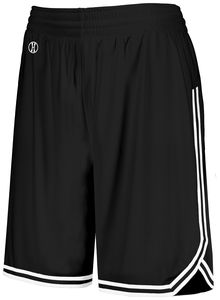 Holloway 224377 - Ladies Retro Basketball Shorts Black/White