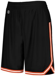 Holloway 224377 - Ladies Retro Basketball Shorts Black/Orange/White