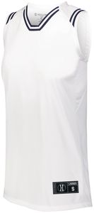 Holloway 224376 - Ladies Retro Basketball Jersey White/Navy