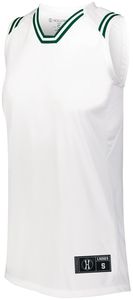 Holloway 224376 - Ladies Retro Basketball Jersey White/Forest