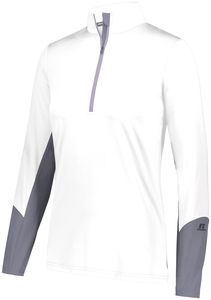 Russell 401PSX - Ladies Hybrid Pullover White/Steel