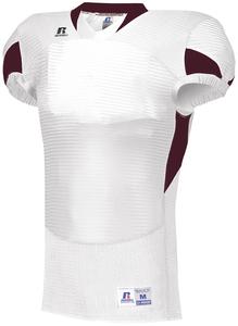 Russell S81XCM - Waist Length Football Jersey White/Maroon