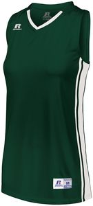 Russell 4B1VTX - Ladies Legacy Basketball Jersey Dark Green/White