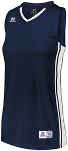 Russell 4B1VTX - Ladies Legacy Basketball Jersey Navy/White