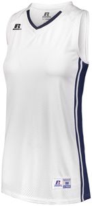Russell 4B1VTX - Ladies Legacy Basketball Jersey White/Navy