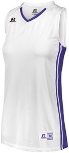 Russell 4B1VTX - Ladies Legacy Basketball Jersey White/Purple
