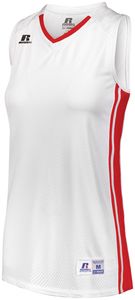 Russell 4B1VTX - Ladies Legacy Basketball Jersey White/True Red