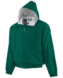 Augusta Sportswear 3280 - Hooded Taffeta Jacket/Fleece Lined Dark Green