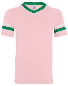 Augusta Sportswear 360 - Sleeve Stripe Jersey Light Pink/ Kelly/ White