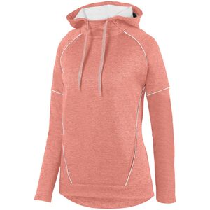 Augusta Sportswear 5556 - Ladies Zoe Tonal Heather Hoodie Coral/ White