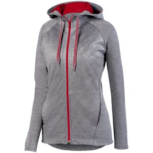 Augusta Sportswear 5558 - Ladies Zoe Tonal Heather Full Zip Hoodie Graphite/Red