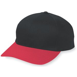 Augusta Sportswear 6206 - Youth Six Panel Cotton Twill Low Profile Cap Black/Red