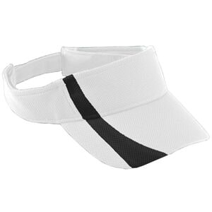 Augusta Sportswear 6261 - Youth Adjustable Wicking Mesh Two Color Visor White/Black