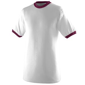 Augusta Sportswear 710 - Ringer T Shirt White/Maroon