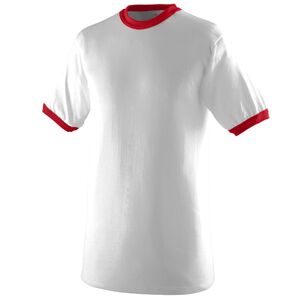 Augusta Sportswear 711 - Youth Ringer T Shirt White/Red