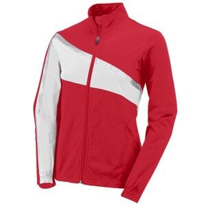 Augusta Sportswear 7735 - Ladies Aurora Jacket Red/ White/ Metallic Silver