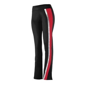 Augusta Sportswear 7737 - Ladies Aurora Pant Black/ Red/ Metallic Silver