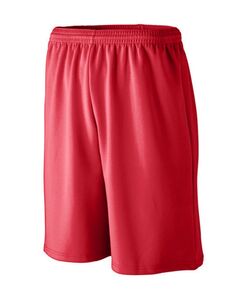 Augusta Sportswear 802 - Longer Length Wicking Mesh Athletic Short Red
