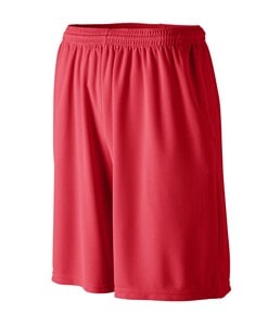Augusta Sportswear 803 - Longer Length Wicking Short W/ Pockets Red