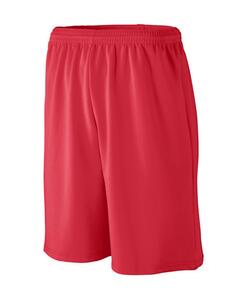 Augusta Sportswear 809 - Youth Longer Length Wicking Mesh Athletic Short Red
