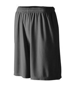 Augusta Sportswear 814 - Youth Longer Length Wicking Short W/ Pockets Black