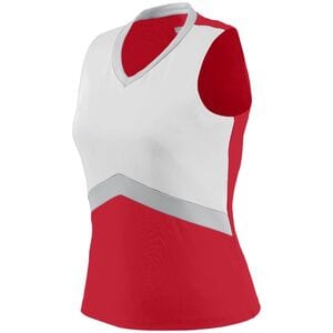 Augusta Sportswear 9200 - Ladies Cheer Flex Shell Red/ White/ Metallic Silver