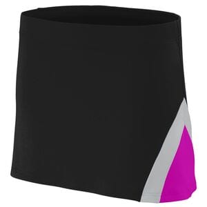 Augusta Sportswear 9205 - Ladies Cheer Flex Skirt Black/Power Pink/Metallic Silver