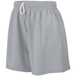 Augusta Sportswear 961 - Girls Wicking Mesh Short Silver Grey