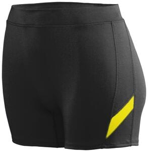 Augusta Sportswear 1335 - Ladies Stride Short Black/ Power Yellow