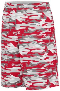 Augusta Sportswear 1407 - Youth Reversible Wicking Short Red Mod/White