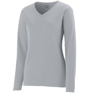 Augusta Sportswear 1788 - Ladies Long Sleeve Wicking T Shirt Silver Grey