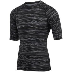 Augusta Sportswear 2607 - Youth Hyperform Compression Half Sleeve Shirt Black/Graphite Print