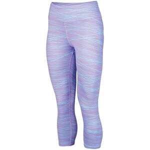 Augusta Sportswear 2628 - Ladies Hyperform Compression Capri Light Lavender/Aqua Print