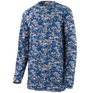 Augusta Sportswear 2789 - Youth Digi Camo Wicking Long Sleeve T Shirt Royal Digi