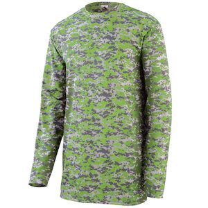 Augusta Sportswear 2789 - Youth Digi Camo Wicking Long Sleeve T Shirt Lime Digi