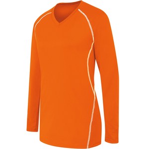 HighFive 342162 - Ladies Long Sleeve Solid Jersey Orange/White