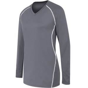 HighFive 342163 - Girls Long Sleeve Solid Jersey Graphite/White