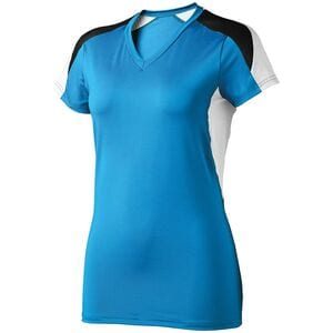 HighFive 342192 - Ladies Atomic Short Sleeve Jersey Power Blue/ Black/ White