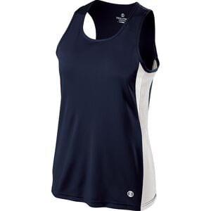 Holloway 221340 - Ladies Vertical Singlet True Navy/White/White