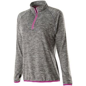 Holloway 222300 - Ladies Force Training Top Carbon Heather/Power Pink