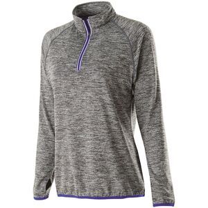 Holloway 222300 - Ladies Force Training Top Carbon Heather/Purple