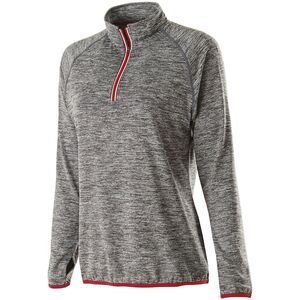 Holloway 222300 - Ladies Force Training Top Carbon Heather/ Scarlet