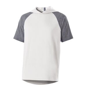 Holloway 222545 - Echo Short Sleeve Hoodie White/Graphite Heather