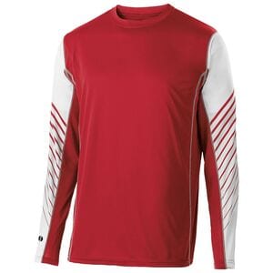 Holloway 222641 - Youth Arc Shirt Long Sleeve Scarlet/White