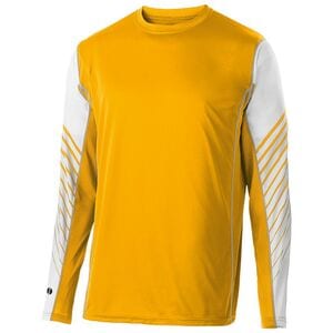 Holloway 222641 - Youth Arc Shirt Long Sleeve Light Gold/White