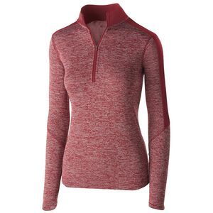 Holloway 222742 - Ladies Electrify 1/2 Zip Pullover Cardinal Heather/Cardinal