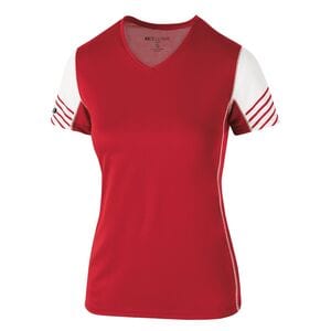 Holloway 222744 - Ladies Arc Shirt Short Sleeve Scarlet/White