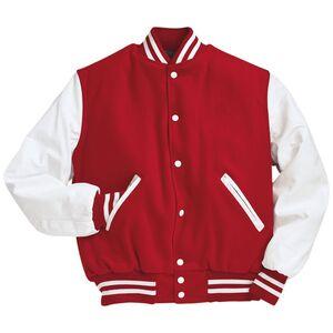 Holloway 224183 - Varsity Jacket Scarlet/White