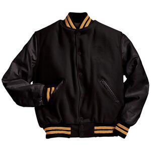 Holloway 224183 - Varsity Jacket Black/Light Gold/White