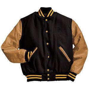 Holloway 224183 - Varsity Jacket Black/Light Gold/Light Gold